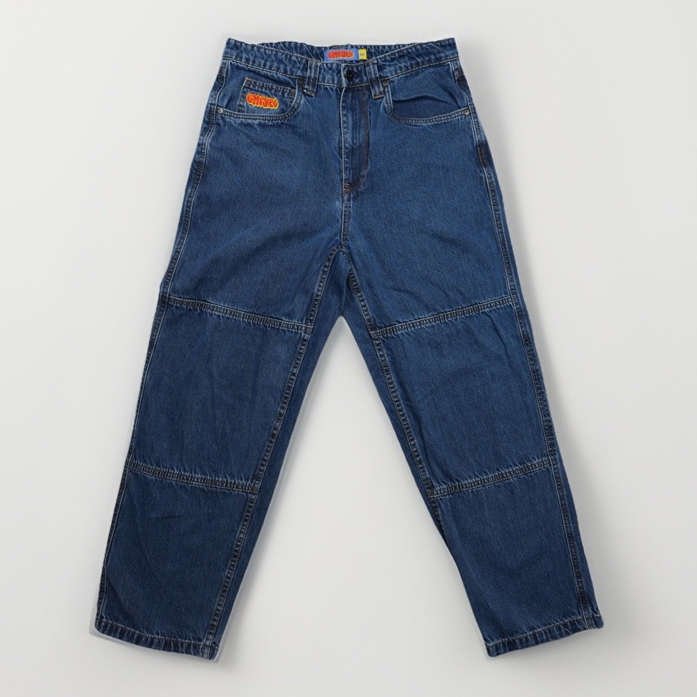 EMPYRE Jeans Sz 30 Actual Fit‎ 31x29 Baggy Tapered Double Knee Embroidered Denim